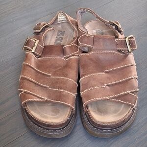 Red Stone Men's Brown Leather Chunky Fisherman/Dad/Missionary Sandals  Sz 11